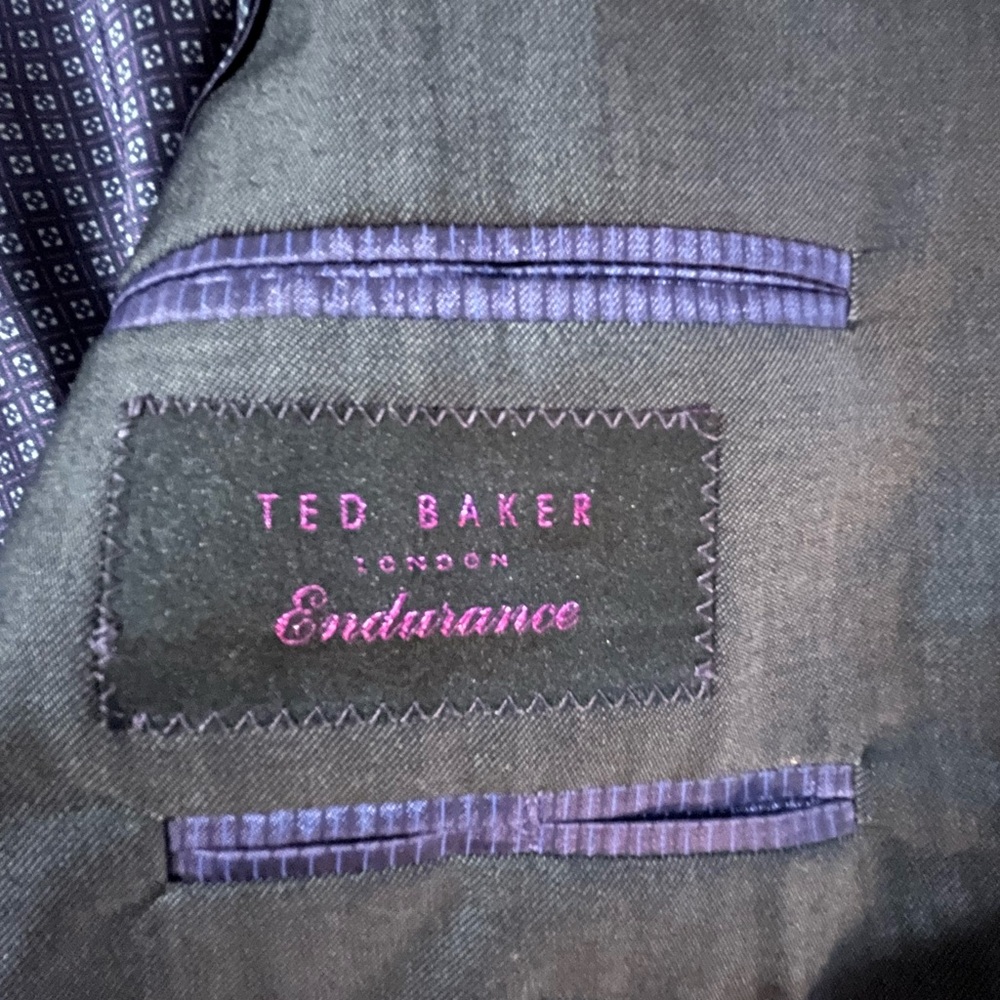 Ted Baker Endurance 100% Wool Suit Coat Jacket w/Purple Liner - Picture 10 of 14